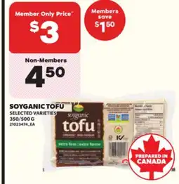 Loblaws SOYGANIC TOFU, 350/500G offer