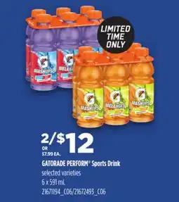 Loblaws GATORADE PERFORM SPORTS DRINK, 6X591ML offer