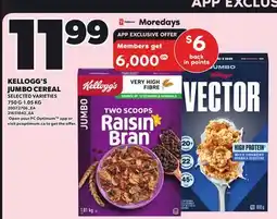 Loblaws KELLOGG'S JUMBO CEREAL, 750 G-1.05 KG offer