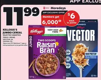 Loblaws KELLOGG'S JUMBO CEREAL, 750 G-1.05 KG offer