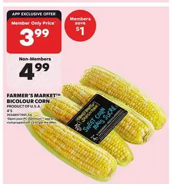 Loblaws FARMER'S MARKET BICOLOUR CORN, 4'S offer