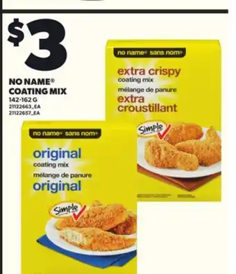 Loblaws NO NAME COATING MIX, 142-162 G offer