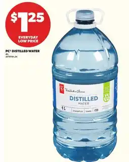 Loblaws PC DISTILLED WATER, 4L offer