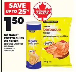Loblaws NO NAME POTATO CHIPS OR CRISPS, 142-200 G offer