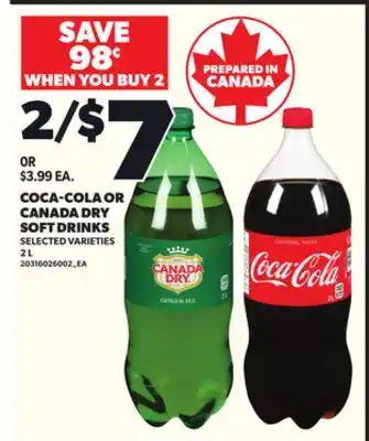 Loblaws COCA-COLA OR CANADA DRY SOFT DRINKS, 2L offer