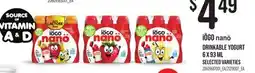 Loblaws IOGO NANO DRINKABLE YOGURT, 6 X 93 ML offer