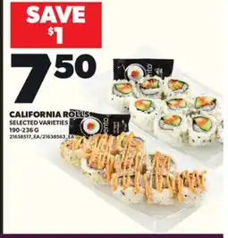Loblaws CALIFORNIA ROLLS, 190-236 G offer