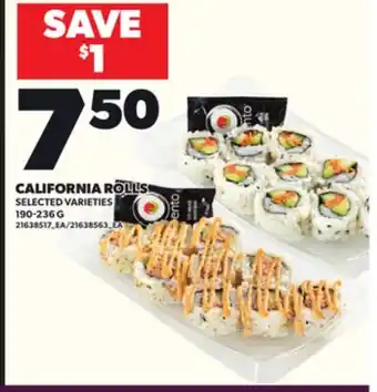 Loblaws CALIFORNIA ROLLS, 190-236 G offer