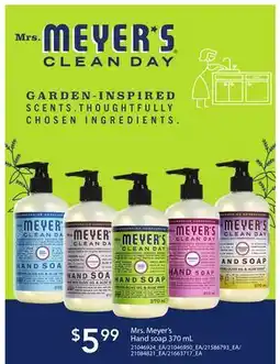 Loblaws MRS. MEYER'S HAND SOAP, 370ML offer