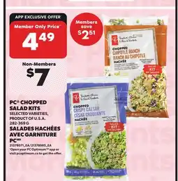 Independent Grocer PC CHOPPED SALAD KITS, 282-369 G offer