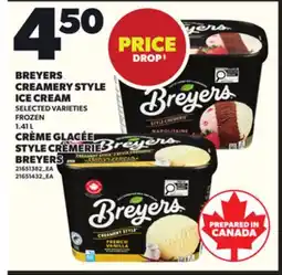 Independent Grocer BREYERS CREAMERY STYLE ICE CREAM, 1.41 L offer