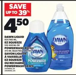 Independent Grocer DAWN LIQUID, 825/982 ML, EZ SQUEEZE, 532-650 ML OR POWERWASH REFILL, 473 ML offer