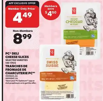 Independent Grocer PC DELI CHEESE SLICES, 140-170 G TRANCHES DE FROMAGE DE CHARCUTERIE PC offer