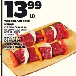 Independent Grocer TOP SIRLOIN BEEF KEBAB, 30.84/KG offer