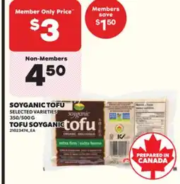 Independent Grocer SOYGANIC TOFU, 350/500 G offer
