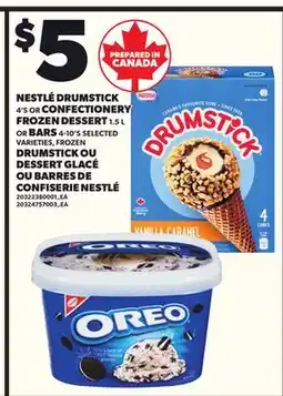 Independent Grocer NESTLÉ DRUMSTICK 4'S OR CONFECTIONERY FROZEN DESSERT 1.5 L BARS 4-10'S offer