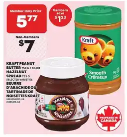Independent Grocer KRAFT PEANUT BUTTER 750 G-11 KG OR HAZELNUT SPREAD 725 G offer