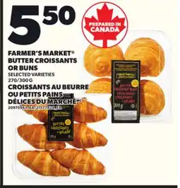 Independent Grocer FARMER'S MARKET BUTTER CROISSANTS OR BUNS, 270/300 G offer