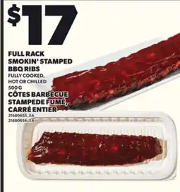 Independent Grocer FULL RACK SMOKIN' STAMPED BBQ RIBS, 500 G offer