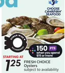 Sobeys FRESH CHOICE Oysters offer