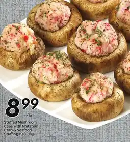 Sobeys Stuffed Mushroom Caps with Imitation Crab & Seafood Stuffing offer