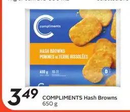 Sobeys COMPLIMENTS Hash Browns offer