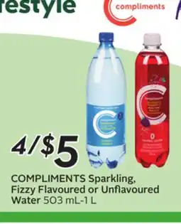 Sobeys COMPLIMENTS Sparkling, Fizzy Flavoured or Unflavoured Water offer