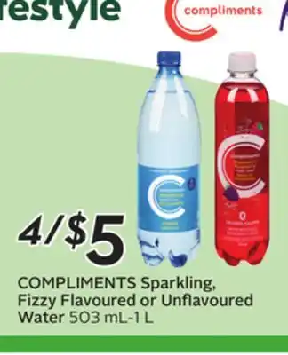 Sobeys COMPLIMENTS Sparkling, Fizzy Flavoured or Unflavoured Water offer