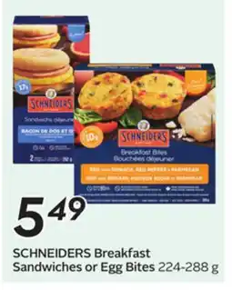 Sobeys SCHNEIDERS Breakfast Sandwiches or Egg Bites offer