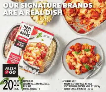 Metro Fresh 2 go creamy pasta and meatballs meal kit offer