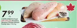 Sobeys COMPLIMENTS Fresh AIR-CHILLED Boneless Skinless Chicken Breast Family Size offer