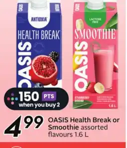 Sobeys OASIS Health Break or Smoothie offer