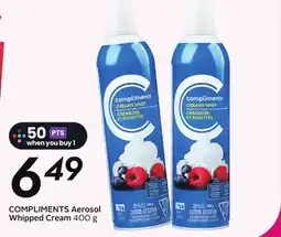 Sobeys COMPLIMENTS Aerosol Whipped Cream offer