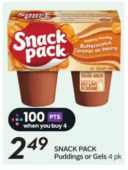 Sobeys SNACK PACK Puddings or Gels offer