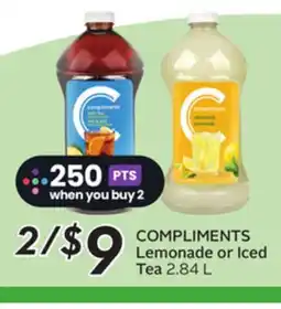 Sobeys COMPLIMENTS Lemonade or Iced Tea offer