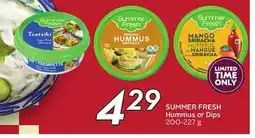 Sobeys SUMMER FRESH Hummus or Dips offer