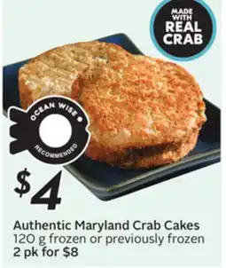 Sobeys Authentic Maryland Crab Cakes offer