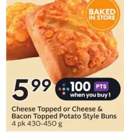 Sobeys Cheese Topped or Cheese & Bacon Topped Potato Style Buns offer