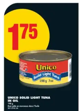 No Frills UNICO SOLID LIGHT TUNA IN OIL 198 g offer