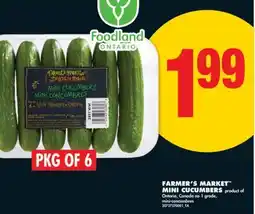 No Frills FARMER'S MARKET MINI CUCUMBERS, PKG OF 6 offer