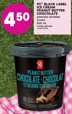 No Frills PC BLACK LABEL ICE CREAM PEANUT BUTTER CHOCOLATE, 500 mL offer