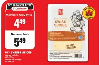 No Frills PC CHEESE SLICES, 140-170 g offer