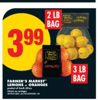 No Frills FARMER'S MARKET LEMONS 2 LB BAG or ORANGES 3 LB BAG offer