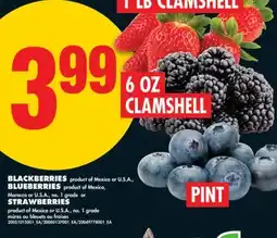 No Frills BLACKBERRIES 6 OZ CLAMSHELL, BLUEBERRIES PINT, or STRAWBERRIES 1 LB CLAMSHELL offer