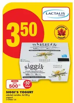 No Frills SIGGI'S YOGURT, 4x100 g offer