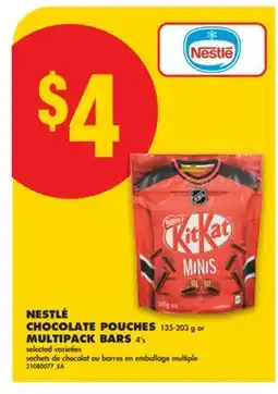 No Frills NESTLÉ CHOCOLATE POUCHES, 135-203 g or MULTIPACK BARS, 4'S offer