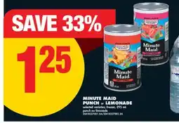 No Frills MINUTE MAID PUNCH or LEMONADE, 295 mL offer
