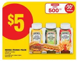 No Frills HEINZ PICNIC PACK selected varieties 3x375 mL offer