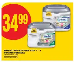 No Frills SIMILAC PRO-ADVANCE STEP 1 or 2 POWDER FORMULA, 584 g offer