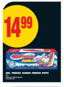 No Frills MR. FREEZE JUMBO FREEZE POPS, 60's offer